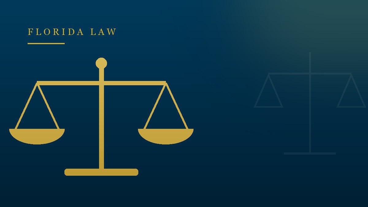 Gold scales of justice on navy — the Florida Wrongful Death Act